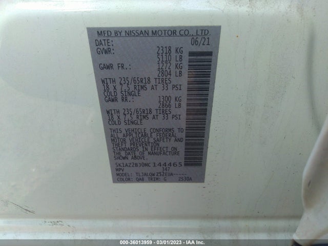 2021 Nissan Murano, VIN: 5N1AZ2BJ0MC144465