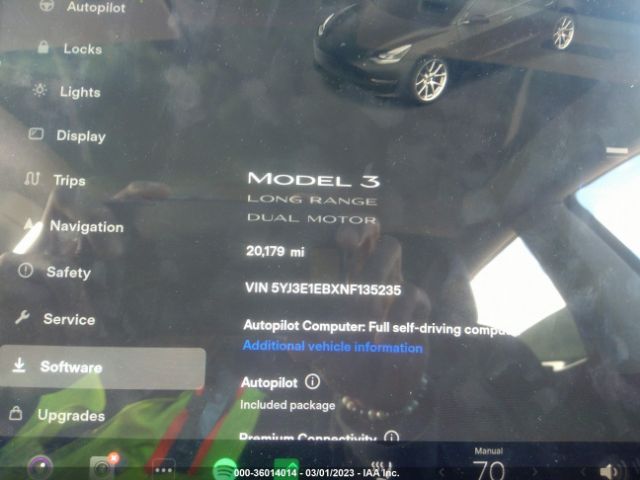 5YJ3E1EBXNF135235 Tesla Model 3 Long Range