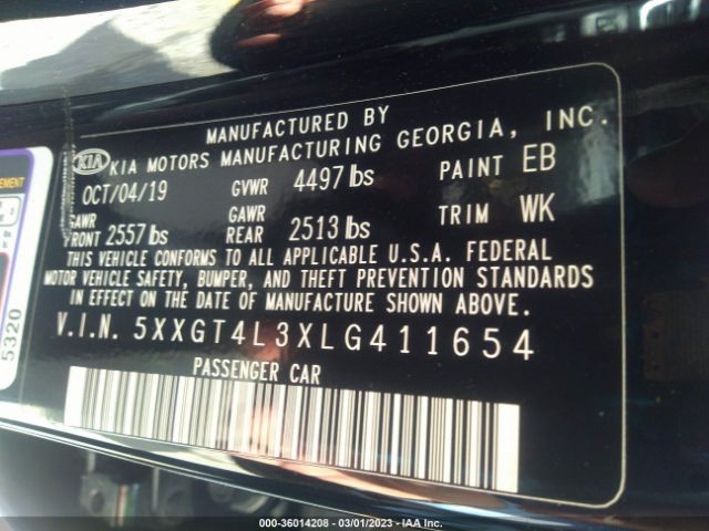 5XXGT4L3XLG411654 KIA Optima S