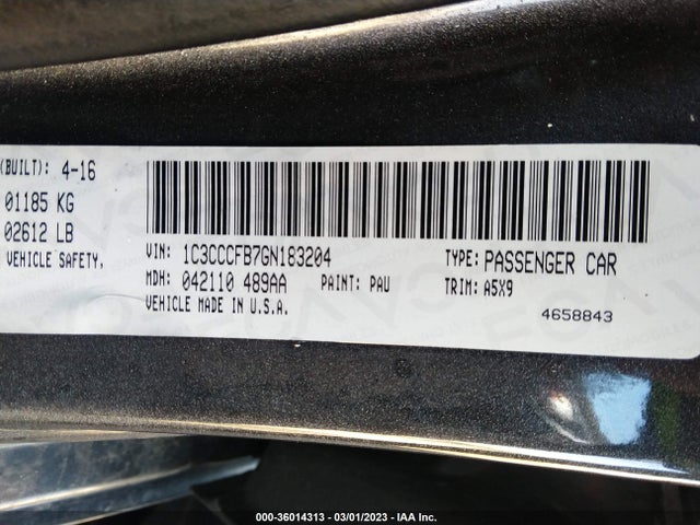 Chrysler 200 Touring 2016 1C3CCCFB7GN183204 Image 10