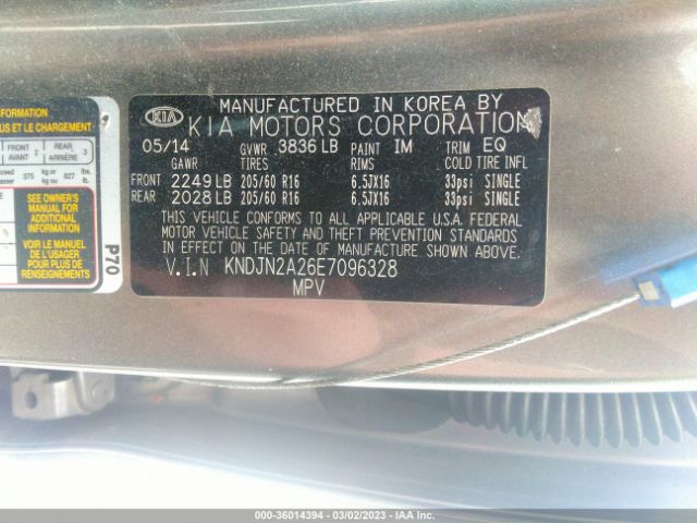 KNDJN2A26E7096328 KIA Soul Base