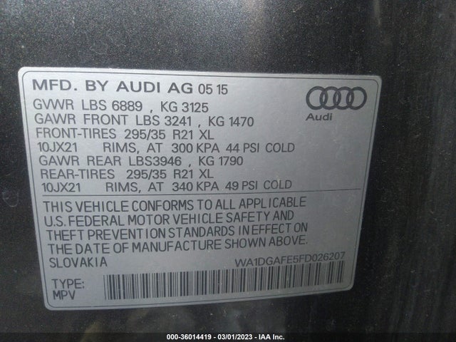 WA1DGAFE5FD026207 Audi Q7 3.0t S Line Prestige