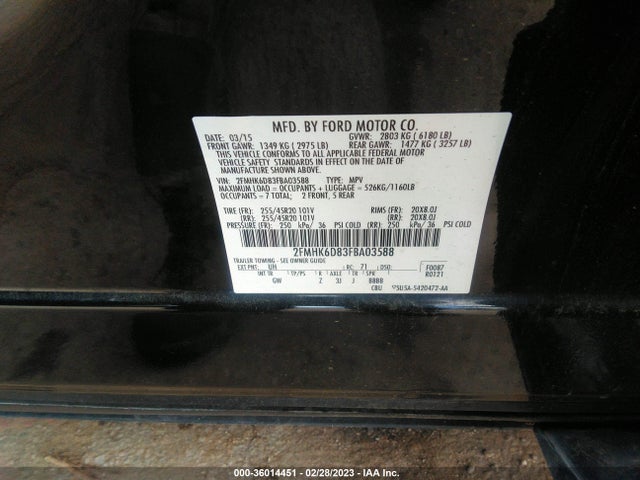 2015 Ford Flex, VIN: 2FMHK6D83FBA03588