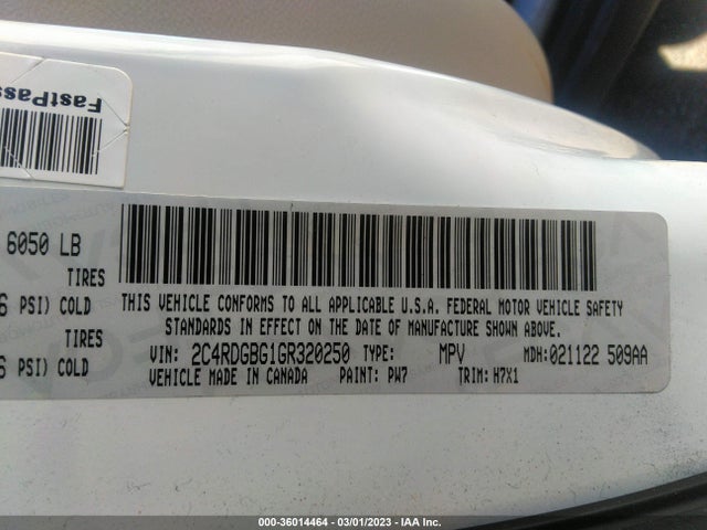 Dodge Grand Caravan American Value Pkg 2016 2C4RDGBG1GR320250 Image 9