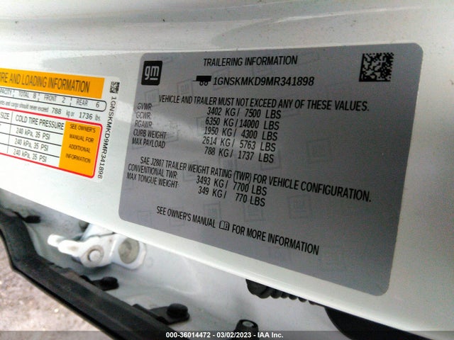 Chevrolet Tahoe Ls 2021 1GNSKMKD9MR341898 Image 9