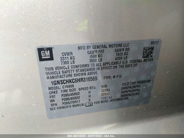 Chevrolet Suburban Lt 2017 1GNSCHKC6HR316569 Image 9