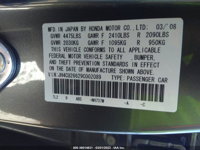 Acura TSX 2009 JH4CU26629C002089 Image 9