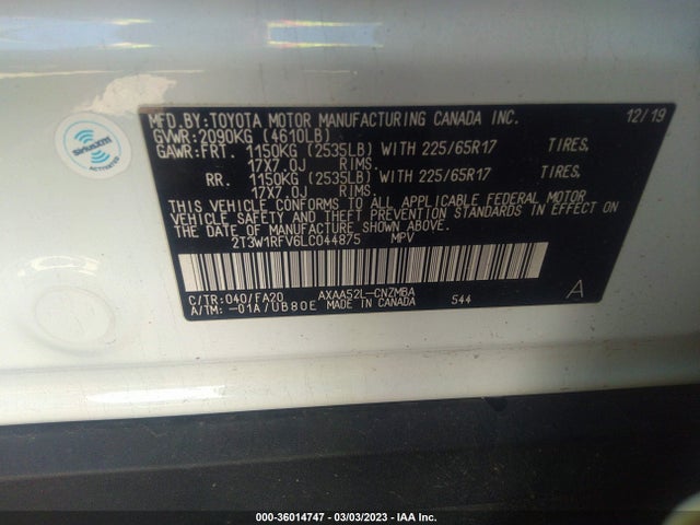 Toyota Rav4 Xle 2020 2T3W1RFV6LC044875 Image 9