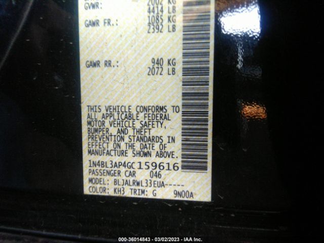 1N4BL3AP4GC159616 Nissan ALTIMA 3.5