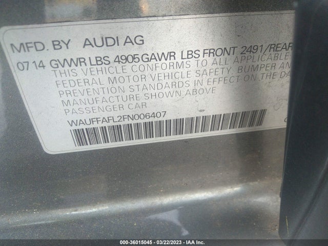 2015 Audi A4, VIN: WAUFFAFL2FN006407