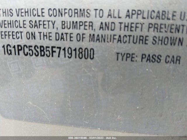 Chevrolet CRUZE LT 2015 1G1PC5SB5F7191800 Image 9
