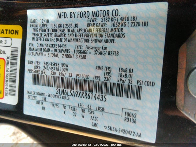 2019 Lincoln MKZ, VIN: 3LN6L5A9XKR614435