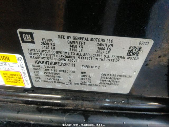 1GKKVTKD5EJ136111 GMC Acadia Denali