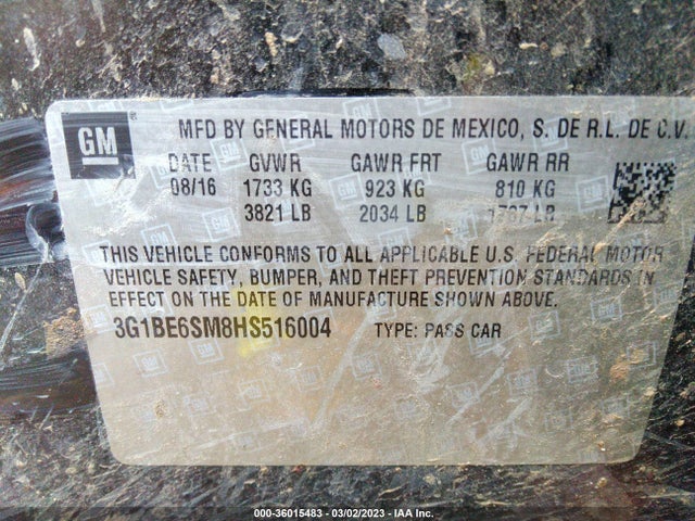 Chevrolet Cruze Lt Auto 2017 3G1BE6SM8HS516004 Image 25