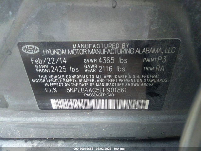 Hyundai SONATA GLS 2014 5NPEB4AC5EH901861 Image 10