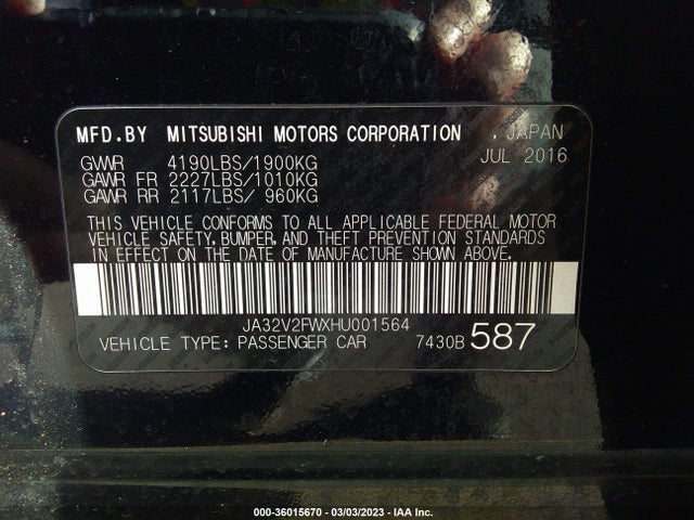 Mitsubishi Lancer Es/se/sel 2017 JA32V2FWXHU001564 Image 11