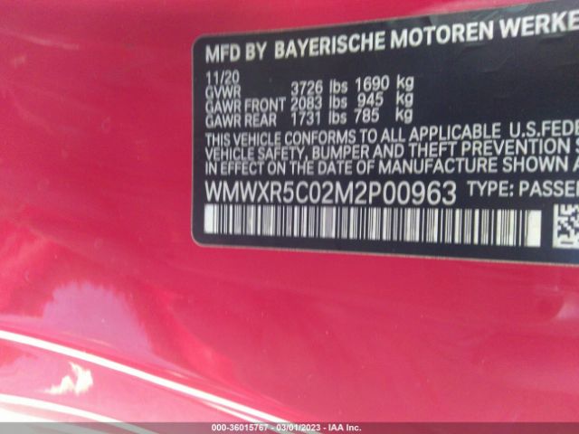 WMWXR5C02M2P00963 Mini Hardtop 2 Door Cooper S