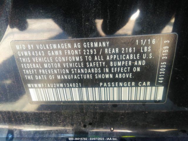 Volkswagen Golf R 2017 WVWWF7AU2HW134021 Image 9