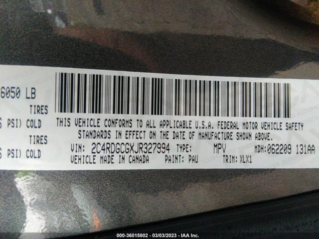 Dodge Grand Caravan Sxt 2018 2C4RDGCGXJR327994 Image 11