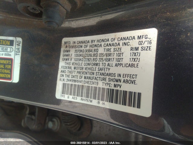 Honda CR-V SE 2016 2HKRM4H41GH633419 Image 9