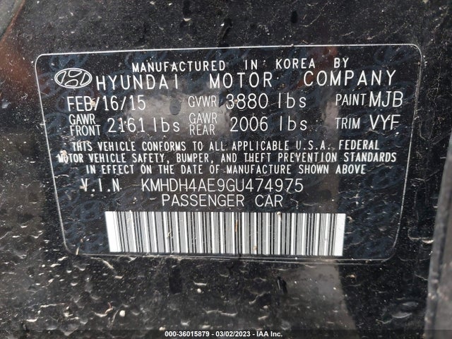 Hyundai ELANTRA SE 2016 KMHDH4AE9GU474975 Image 11