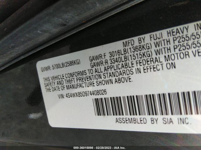 4S4WX85D974408026 Subaru B9 Tribeca 7-pass Ltd