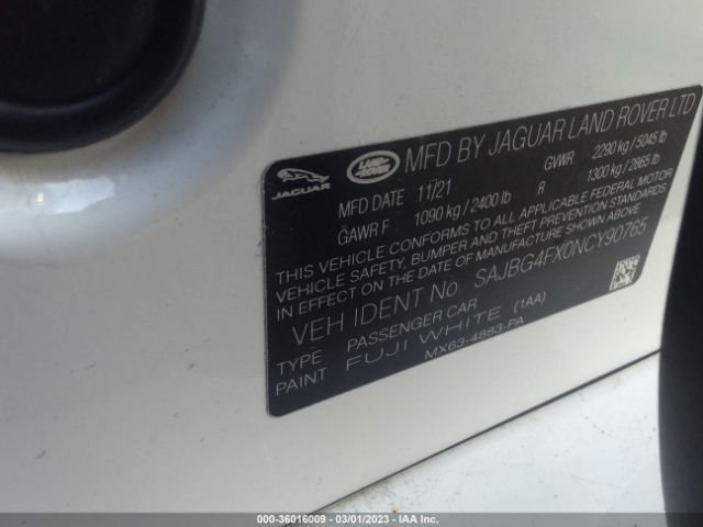 SAJBG4FX0NCY90765 Jaguar Xf Se