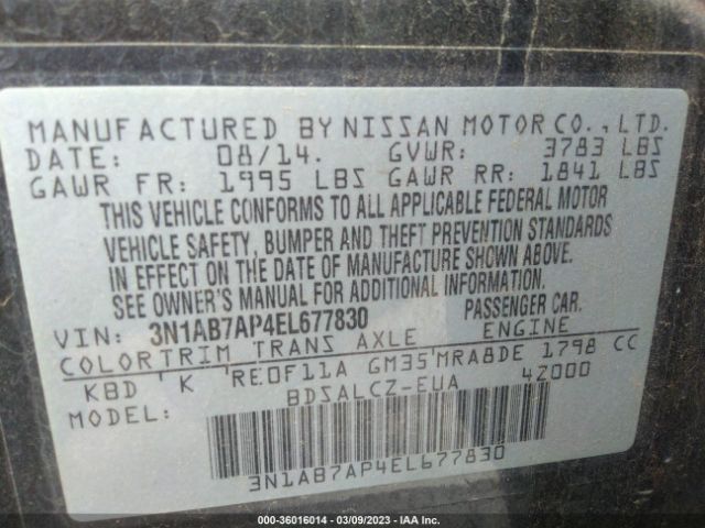 3N1AB7AP4EL677830 Nissan SENTRA S