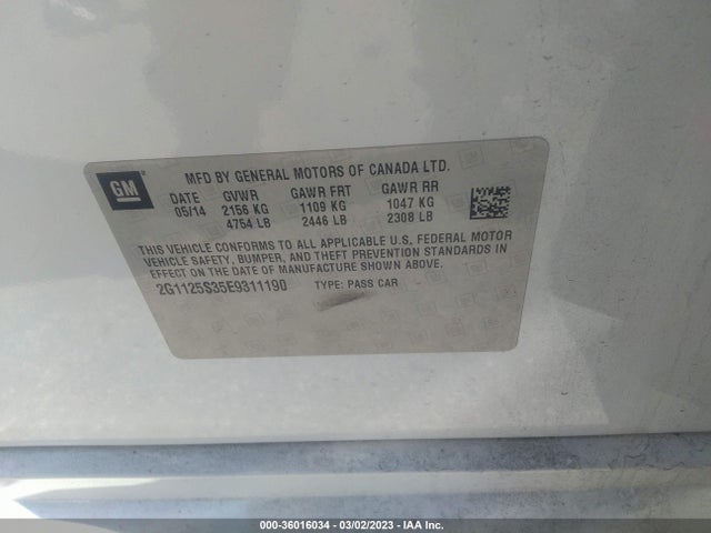 Chevrolet IMPALA LT 2014 2G1125S35E9311190 Image 10