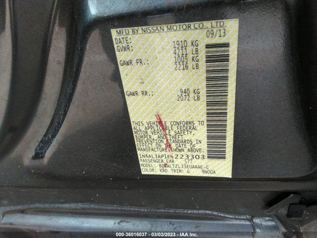 Nissan Altima 2.5 Sv 2014 1N4AL3AP1EN223303 Image 9