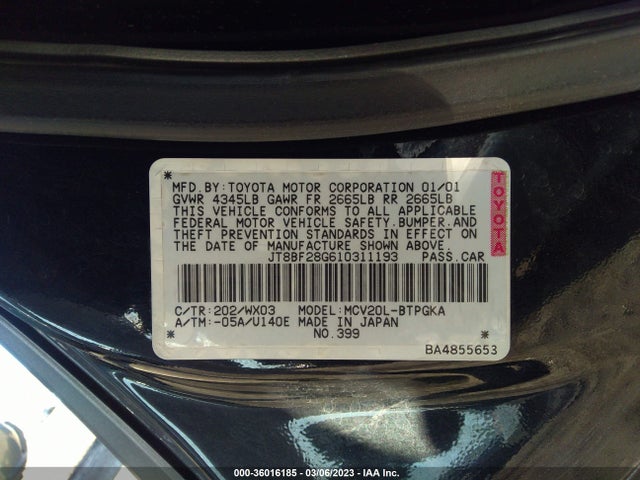 JT8BF28G610311193 Lexus ES 300
