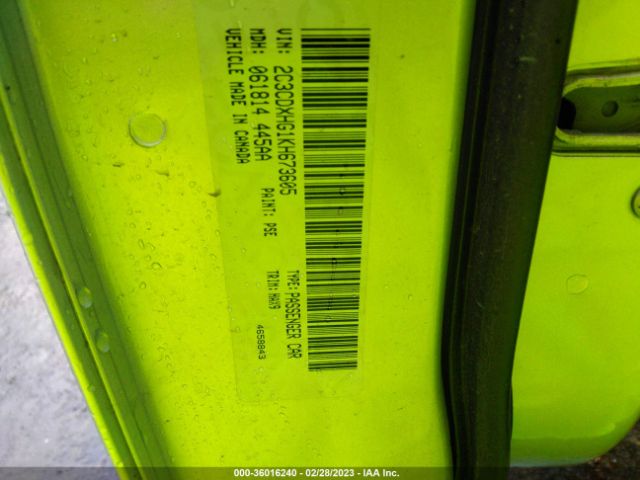 2C3CDXHG1KH673605 Dodge CHARGER GT