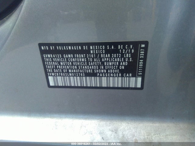 3VWCB7BU2LM012763 Volkswagen Jetta S/se/r-line