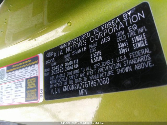 KNDJN2A27G7867060 KIA Soul Base