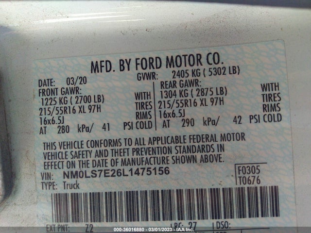 Ford Transit Connect Van Xl 2020 NM0LS7E26L1475156 Image 10