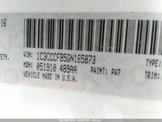 1C3CCCFB5GN185873 Chrysler 200 Touring