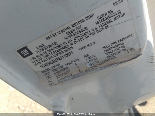 GMC YUKON DENALI 2004 1GKEK63U74J110971 Image 10