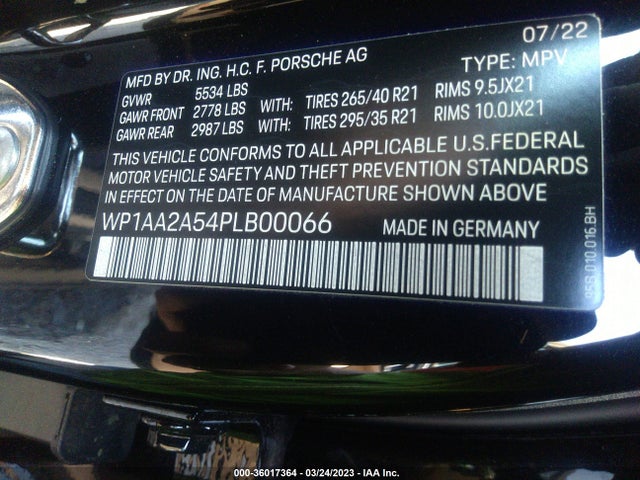 2023 Porsche Macan, VIN: WP1AA2A54PLB00066