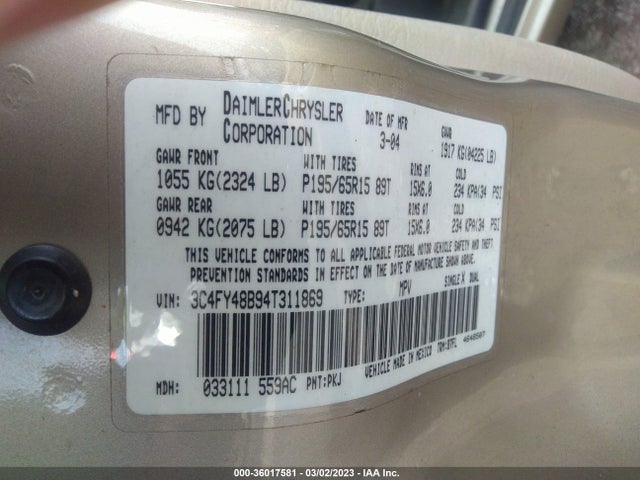 Chrysler Pt Cruiser 2004 3C4FY48B94T311869 Image 10