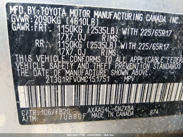Toyota RAV4 LE 2021 2T3G1RFV0MC151751 Image 10