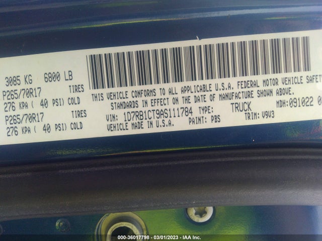 Dodge RAM 1500 2010 1D7RB1CT9AS111784 Image 10