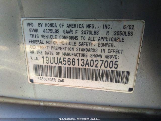 19UUA56613A027005 Acura TL