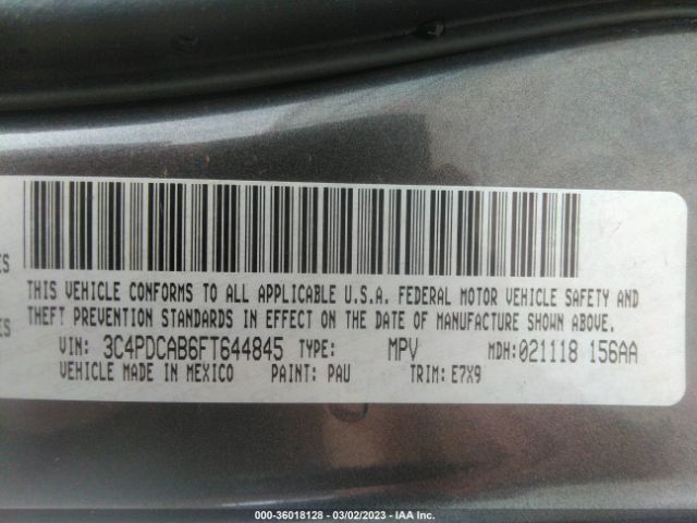 3C4PDCAB6FT644845 Dodge JOURNEY SE