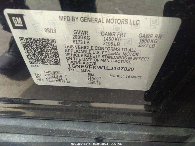 Chevrolet Traverse Ls 2020 1GNEVFKW1LJ147820 Image 10