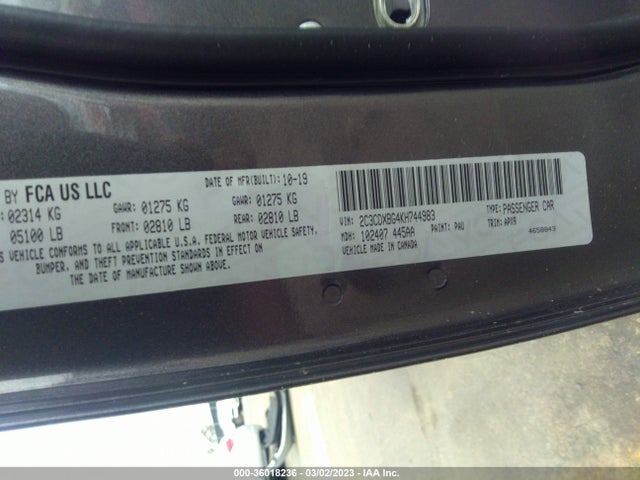 Dodge Charger Sxt 2019 2C3CDXBG4KH744983 Image 9