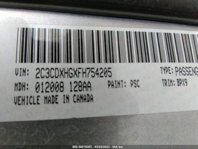 2C3CDXHGXFH754205 Dodge Charger Sxt