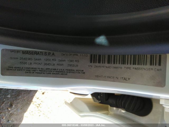 2014 MASERATI GHIBLI ZAM57RTA4E1086579 Photo 8