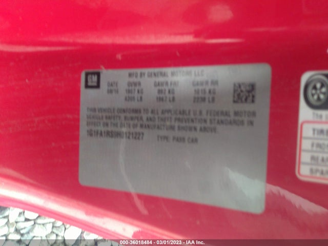 Chevrolet Camaro 1lt 2017 1G1FA1RS9H0121227 Image 10
