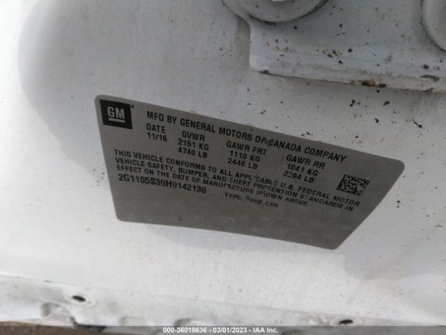 2G1105S39H9142138 Chevrolet IMPALA 1LT