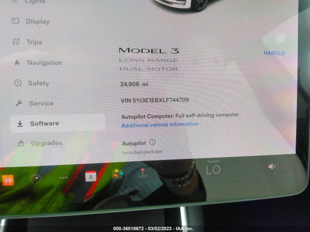 Tesla Model 3 Long Range 2020 5YJ3E1EBXLF744709 Image 8